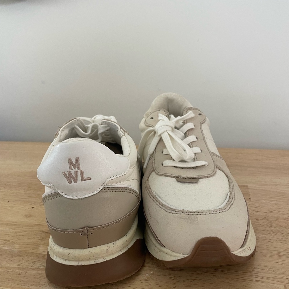 Madewell White and Tan Sneakers